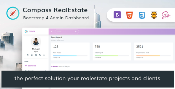 Compass RealEstate - HTML Admin Template  Chat &amp; Messaging Design Dashboard