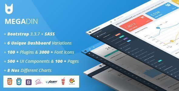 MegaDin - Responsive Admin Dashboard Template   Design Dashboard