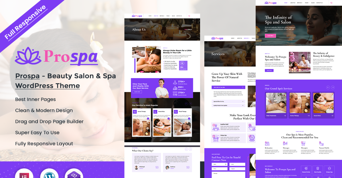 Prospa - Beauty Salon & Spa WordPress Theme