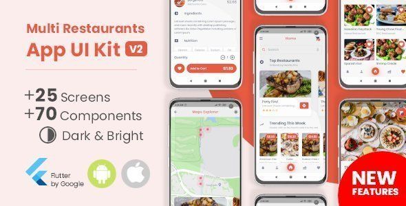 Food Delivery Flutter App UI Kit Flutter Food &amp; Goods Delivery Mobile App template