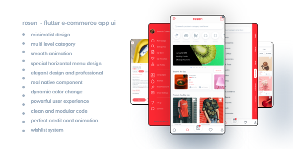 Rosen - Flutter Ecommerce UI Flutter Ecommerce Mobile App template