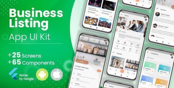 Business Directory, Listing Flutter App UI Kit Flutter Ecommerce Mobile App template