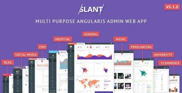 Slant - Multi Purpose AngularJS Admin Web App with Bootstrap  Music &amp; Video streaming Design Uikit