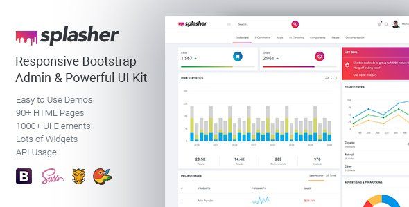 Splasher - Responsive Bootstrap Admin & Powerful UI Kit  Crypto &amp; Blockchain Design Dashboard