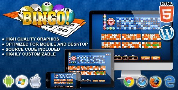 Bingo! - HTML5 Gambling Game Android Game Mobile App template