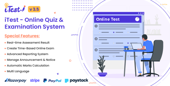 iTest - Online Quiz &amp; Examination System Flutter Books, Courses &amp; Learning Mobile App template