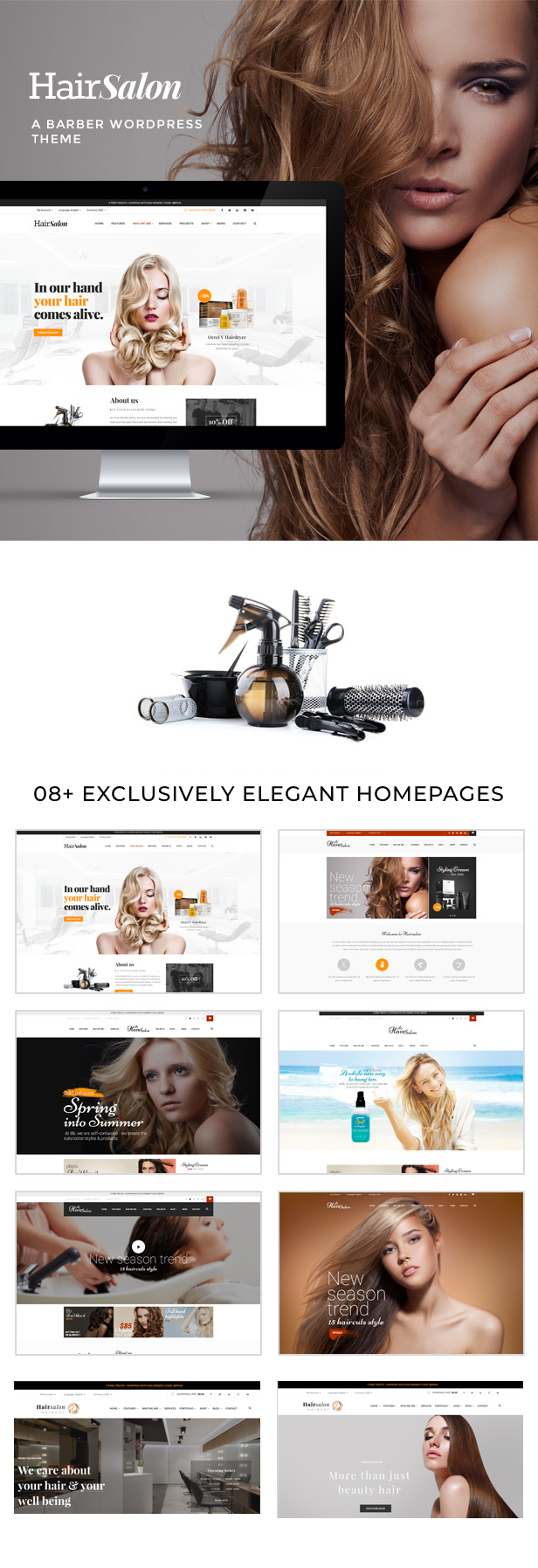 Hair Salon Barber Beauty Shop WordPress Theme Code Market