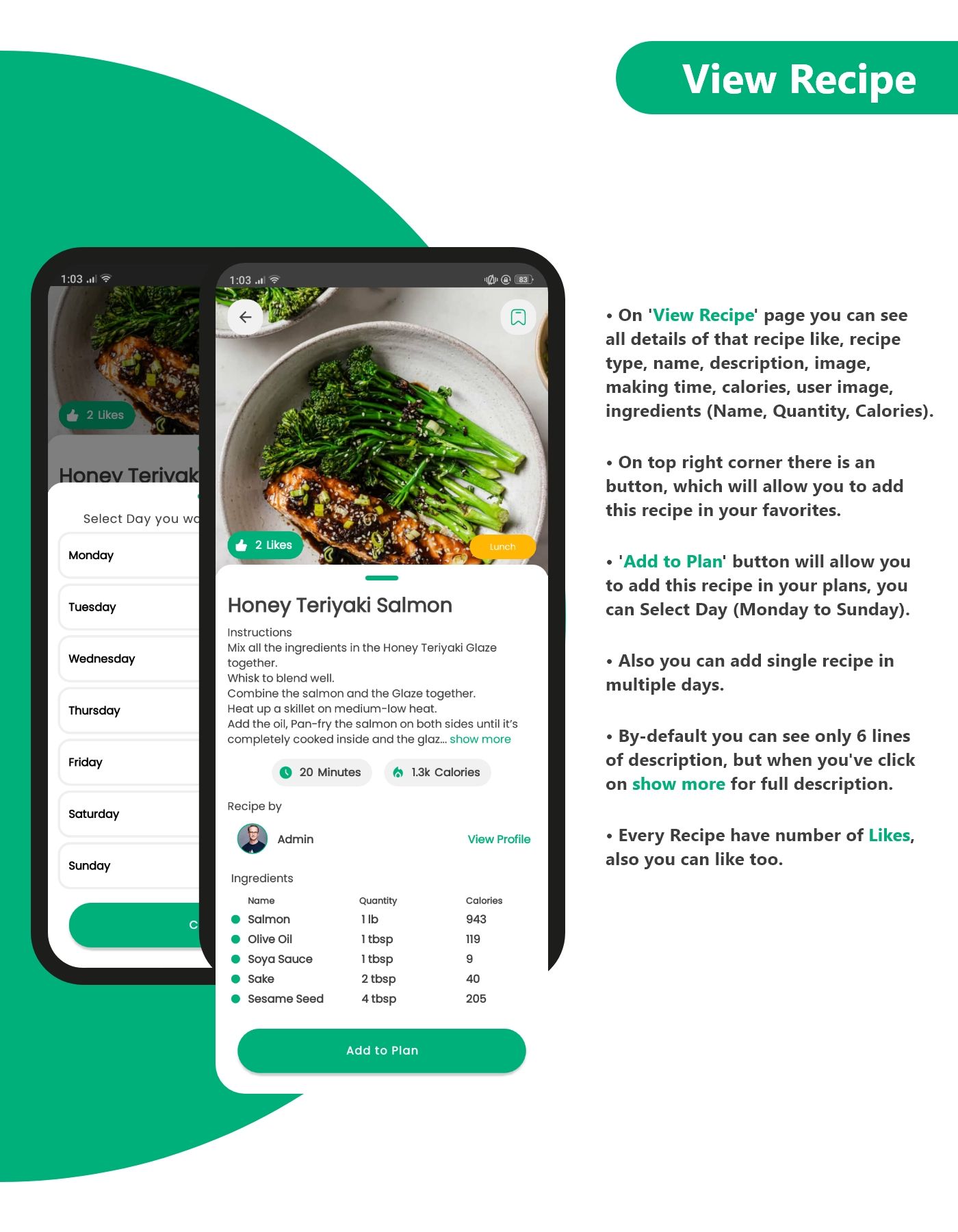 Half Bite - Weekly Meal Planner App - Android, Firebase, Ready to Publish - 7