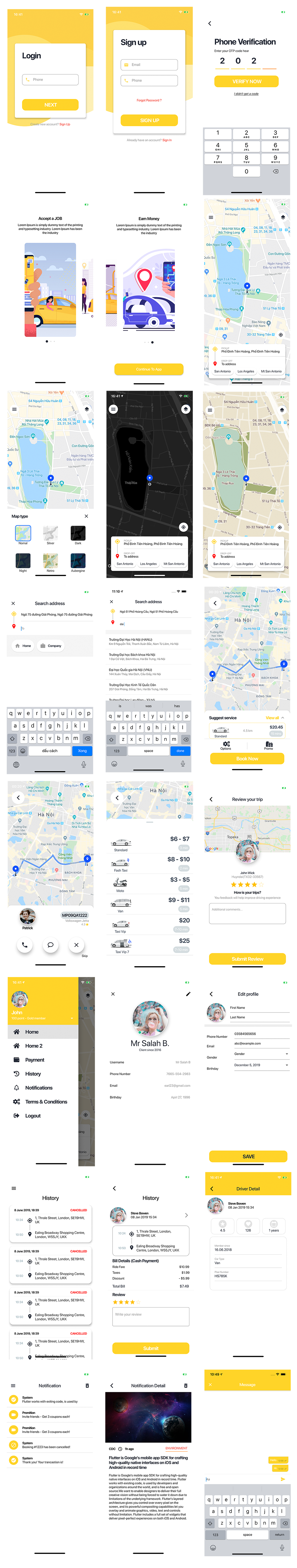 Flutter Taxi App Customer UI KIT - 1
