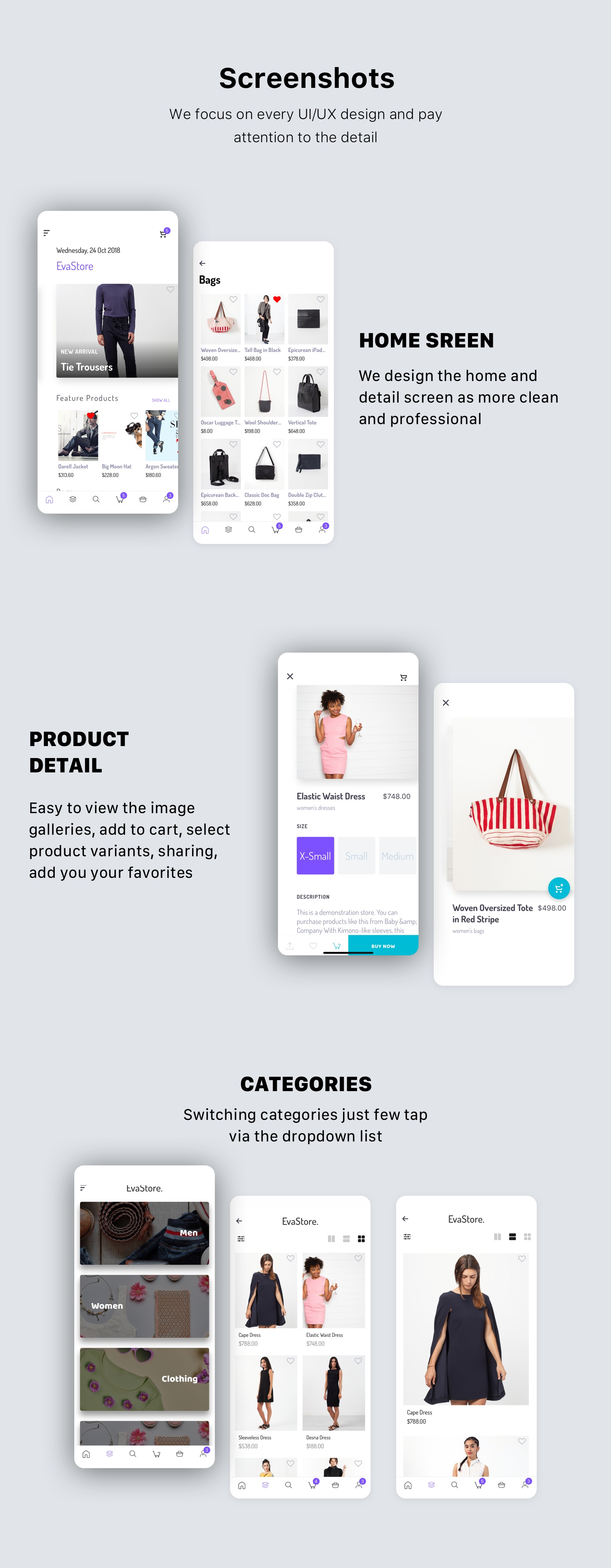 EvaStore - the complete mobile app for Shopify store by React Native and GraphQL - 3