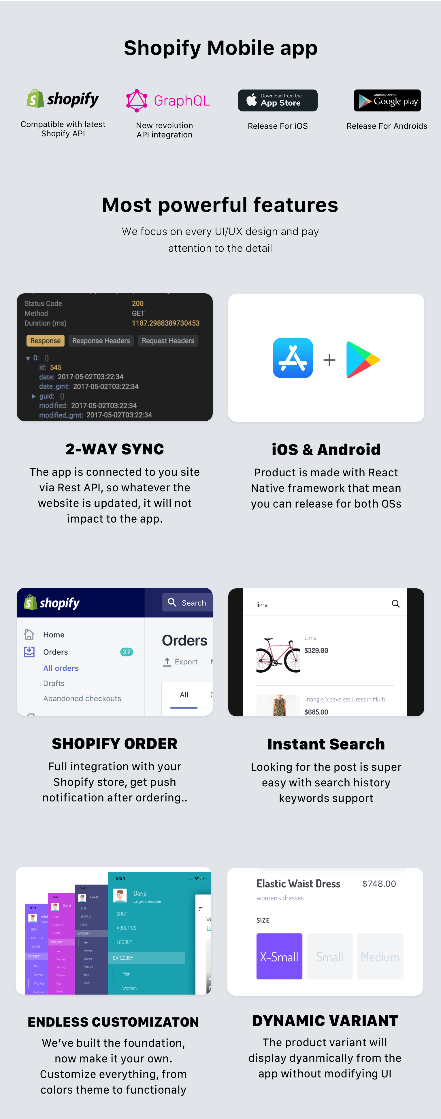 EvaStore - the complete mobile app for Shopify store by React Native and GraphQL - 1