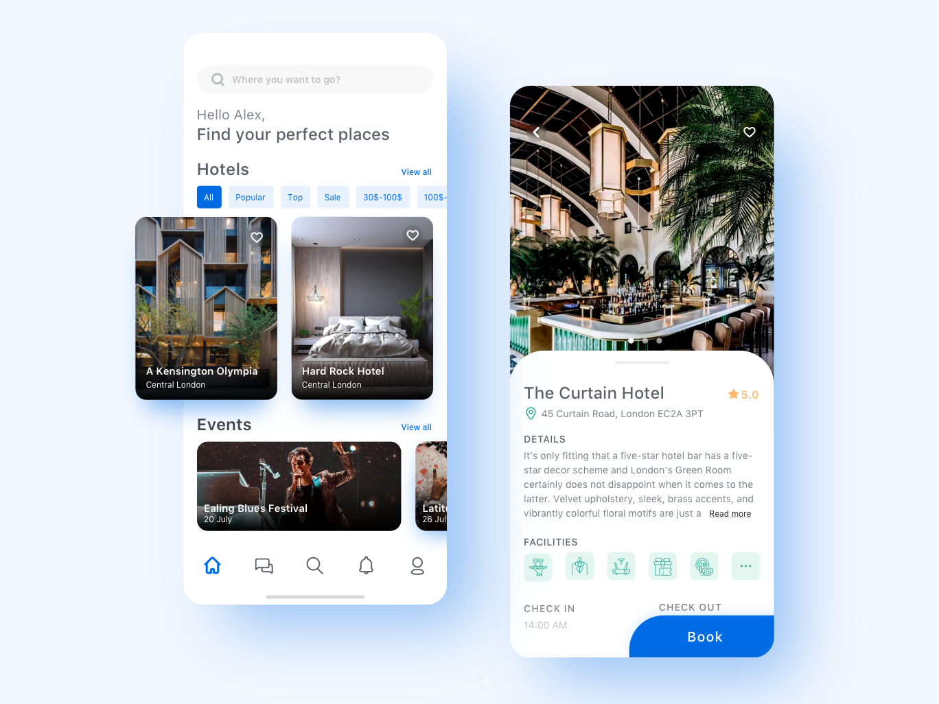 Flutter android and ios Hotel Booking UI Template - 1