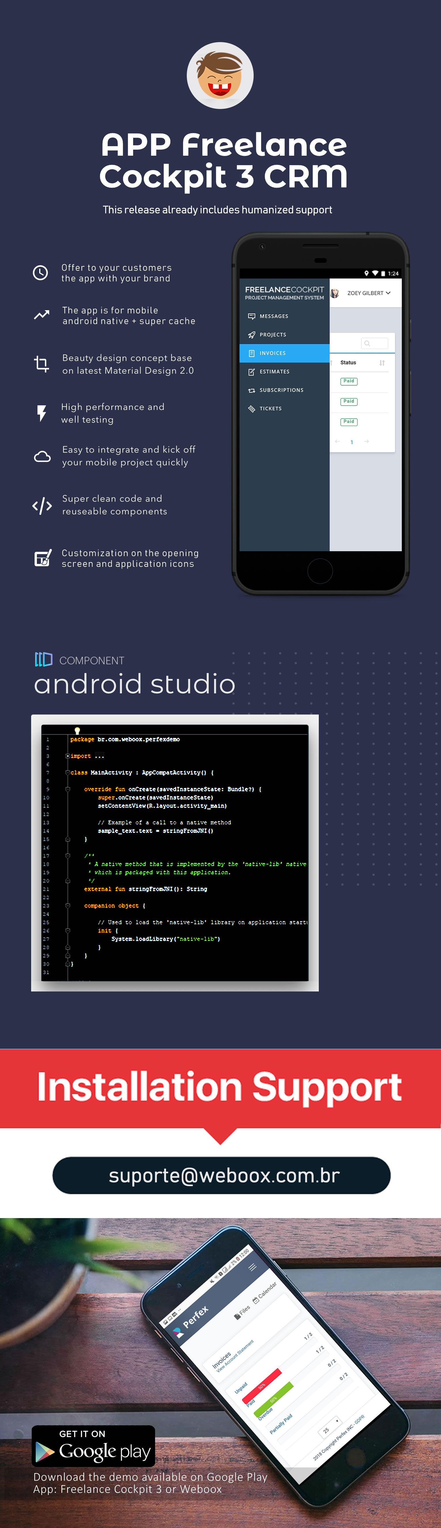 Weboox Convert - Freelance Cockpit 3 to app Android - 3