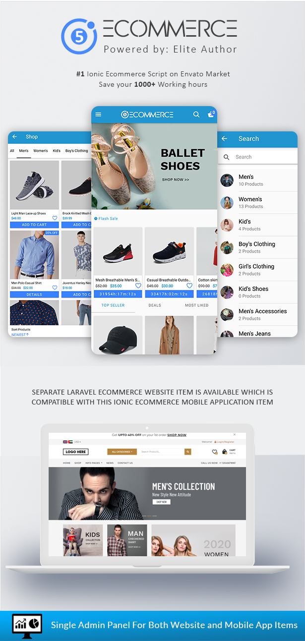 Ionic5 Ecommerce - Universal iOS & Android Ecommerce / Store Full Mobile App with Laravel CMS - 2