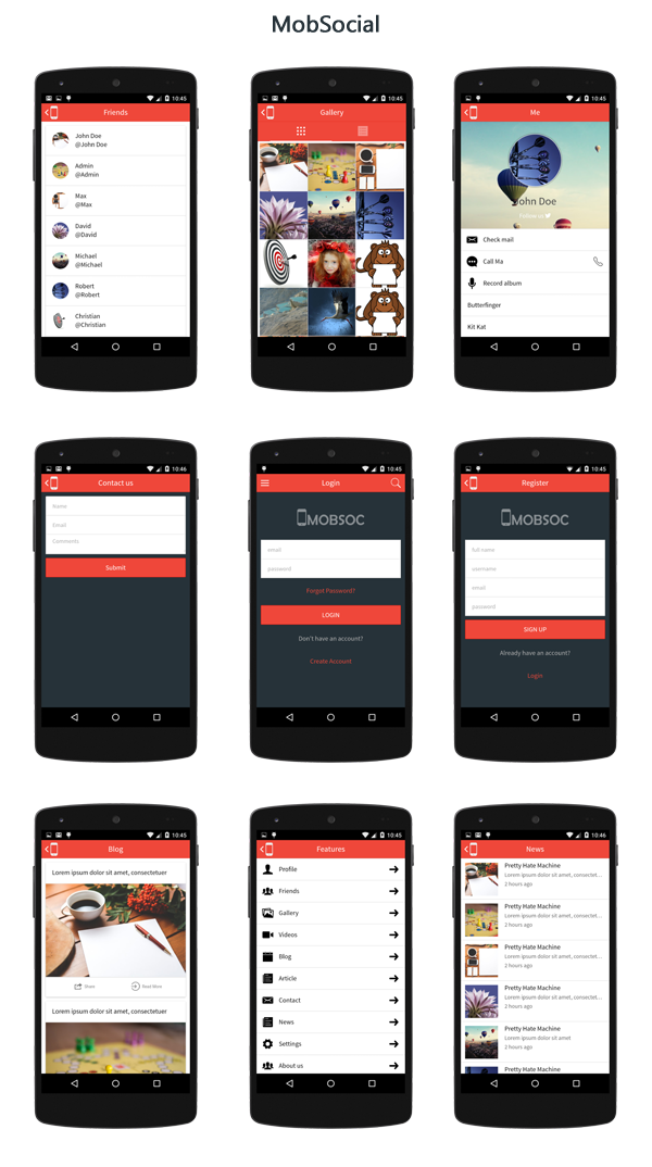 MobSocial - Ionic Cordova Phonegap Hybrid App Template and WordPress - 2