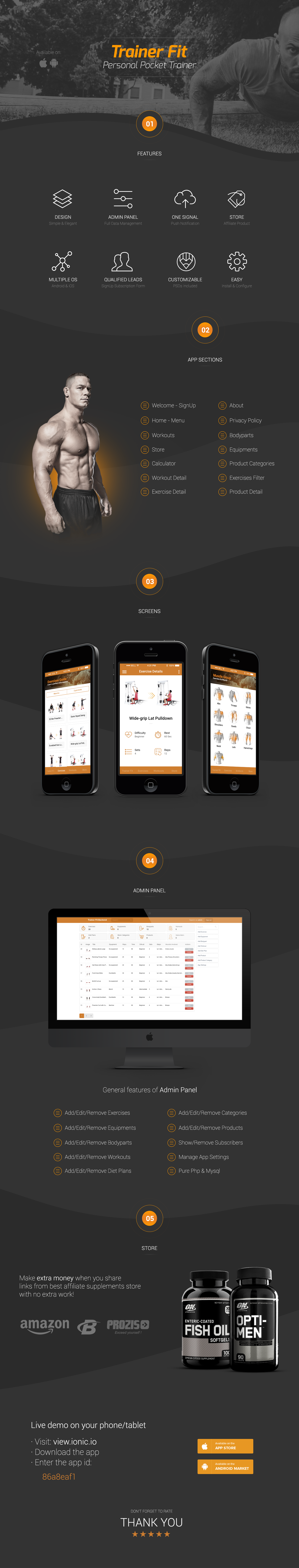 Trainer Fit | Complete Fitness App + Admin Panel | Ionic 1 - 2