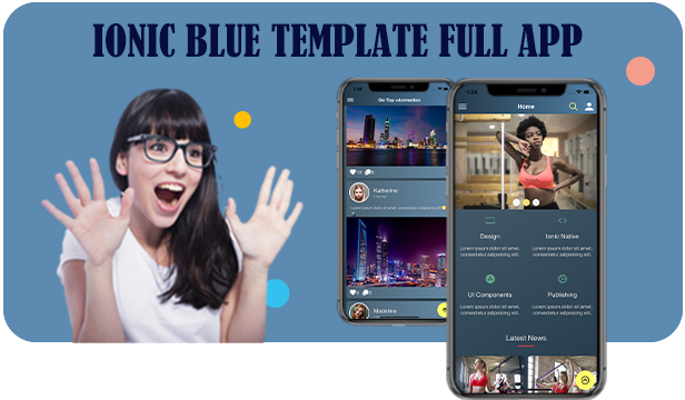 Ionic 5 / Angular 8 UI Blue Theme / Template App | Starter App