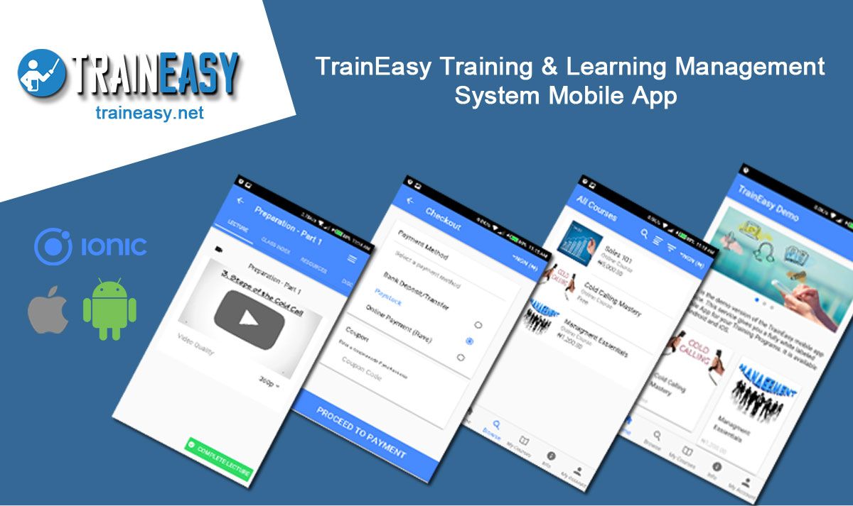 Learning Management System Ionic 3 App - TrainEasy - 1