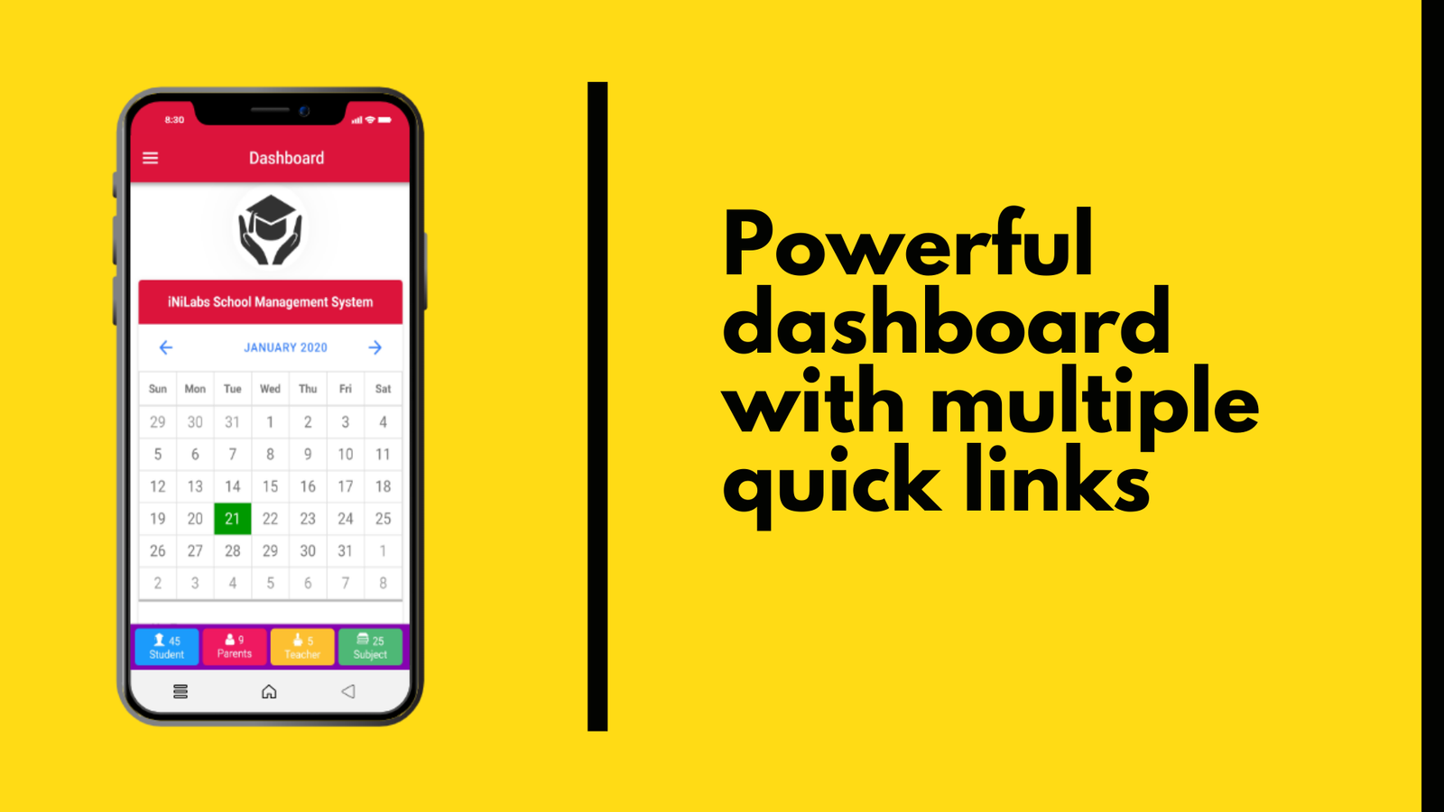 inilabs school app powerful dashboard