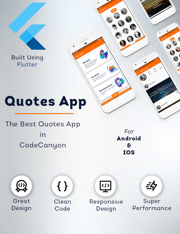Quotes App Android IOS Application Flutter + PHP CodeIgniter Admin Panel with Admob Integration - 1