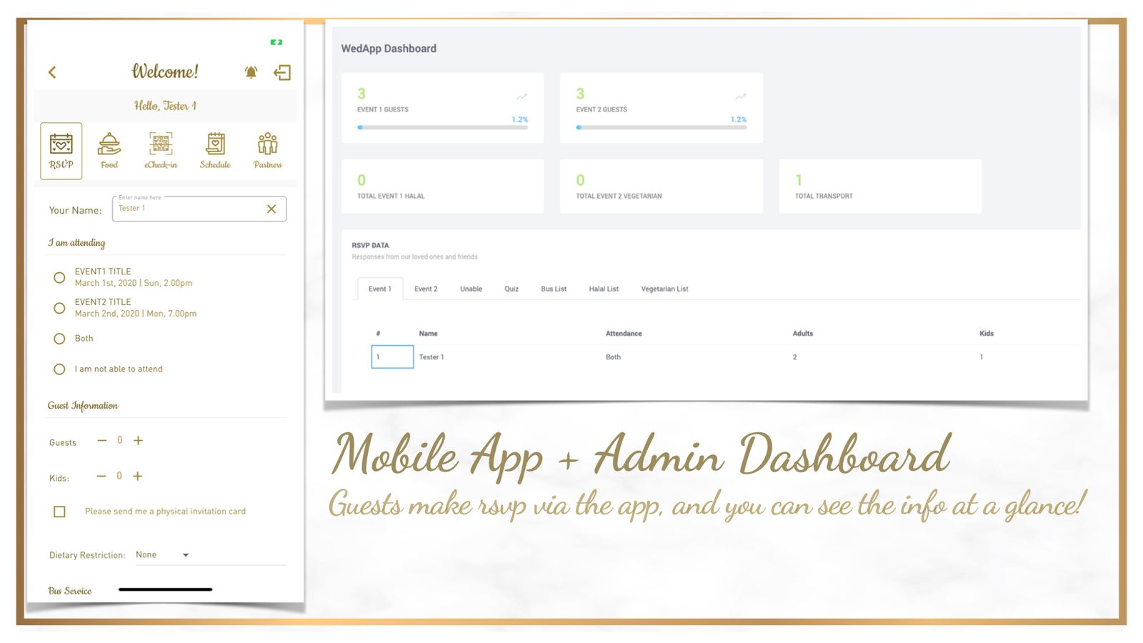 Wedding App - WedApp built with Flutter + Dashboard - 1