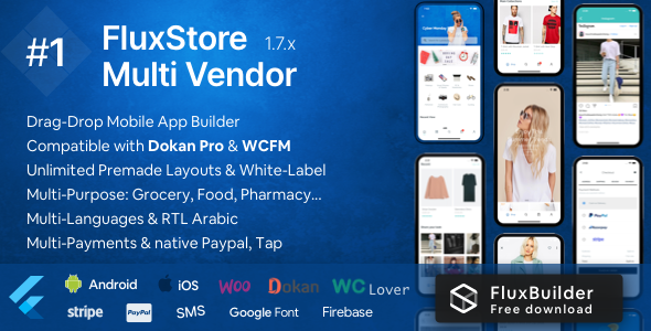 Fluxstore Multi Vendor - Flutter E-commerce Full App Flutter Ecommerce Mobile App template
