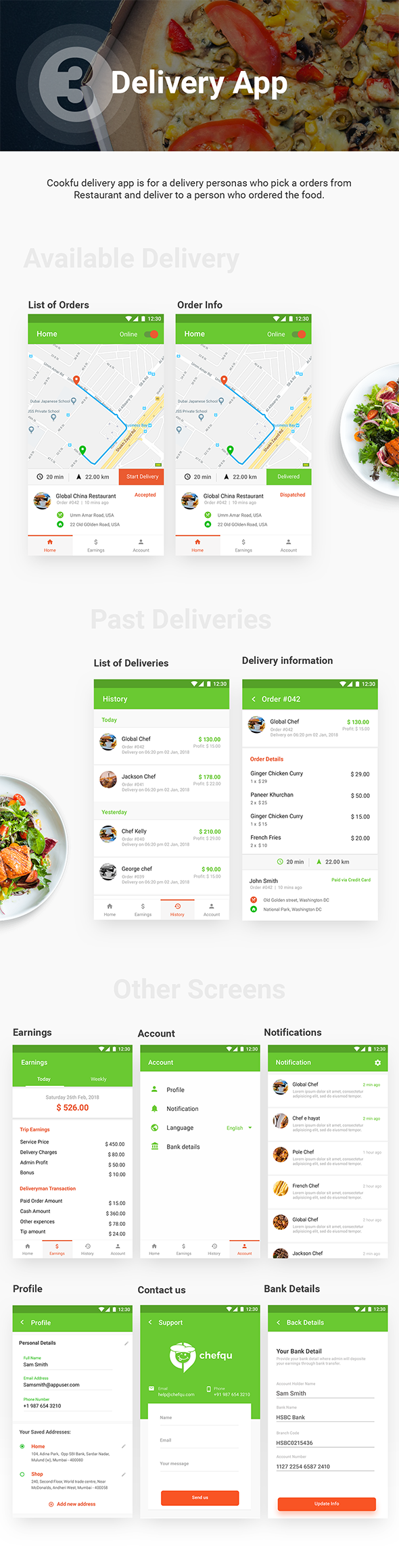 Multi Restaurant Food Delivery Android App Template + Food Delivery iOS App Template Cookfu (IONIC) - 7