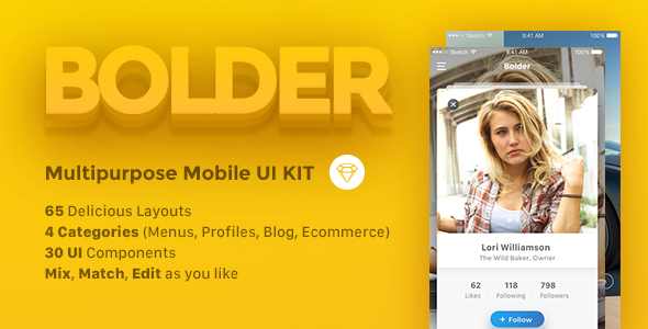 Bolder - Multipurpose Mobile UI KIT for Sketch  Multipurpose Design Uikit