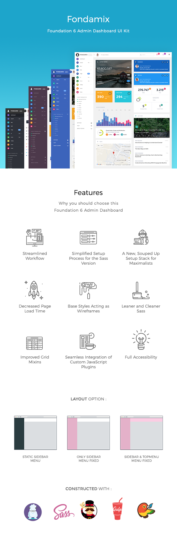 Foundation 6 Admin Dashboard UI Kits - 1