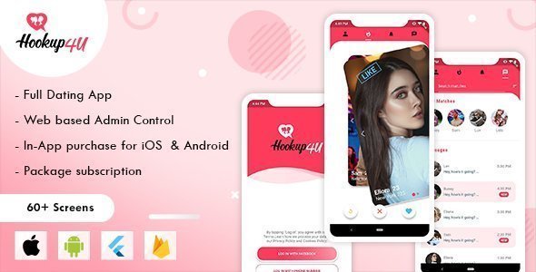 Hookup4u – A Complete Flutter Based Dating App with Admin Flutter Chat &amp; Messaging Mobile App template