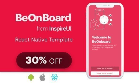 BeOnboard - complete onboarding template for React Native app (Expo version) React native  Mobile App template