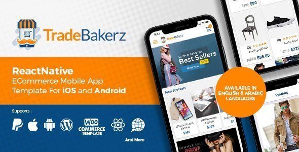 TradeBakerZ - Instant React Native Mobile App for WooCommerce React native Ecommerce Mobile App template