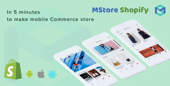 Mstore Shopify - Complete React Native template for e-commerce React native Ecommerce Mobile App template