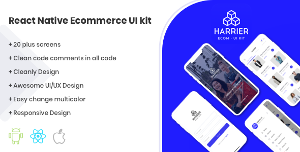 Harrier - React Native E-Commerce UI Kit Template Flutter Ecommerce Mobile Uikit