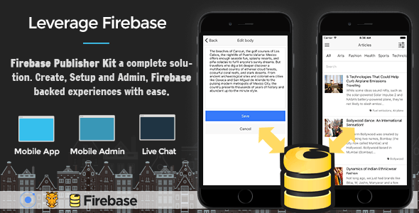 Firebase Publisher Kit Ionic - Full Application with Firebase backend and Admin UI Ionic Chat &amp; Messaging Mobile App template