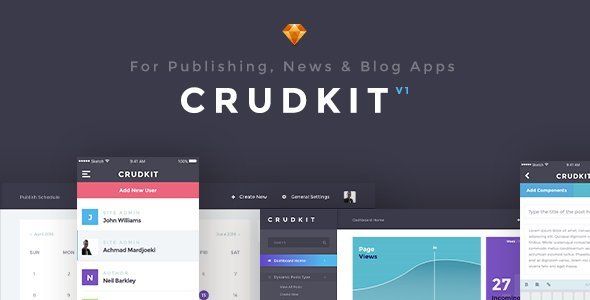 CrudKit - Publishing/News/Blog Interface  News &amp; Blogging Design Uikit