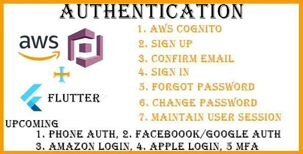 Flutter AWS Cognito Auth Flutter  Mobile App template