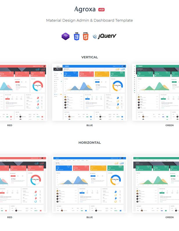 Agroxa - Material Design Admin & Dashboard Template - 1