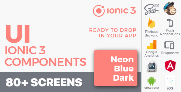 Ionic 3 / Angular 6 UI Theme / Template App - Multipurpose Starter App - Flat Red Light Ionic Ecommerce Mobile App template