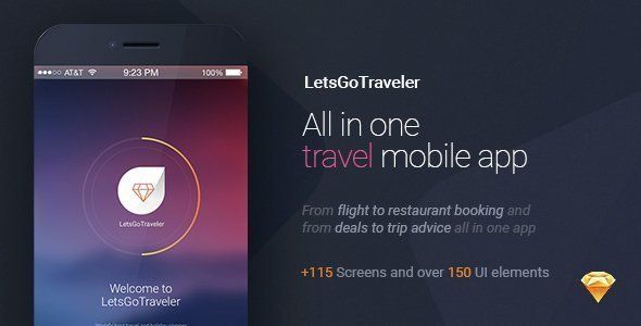 LetsGo Traveler | All in One Travel Sketch UI kit  Food &amp; Goods Delivery Design Uikit