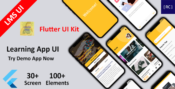 Flutter LMS App UI Kit - Learning App UI in Flutter - Course App UI Template in Flutter Flutter Books, Courses &amp; Learning Mobile Uikit