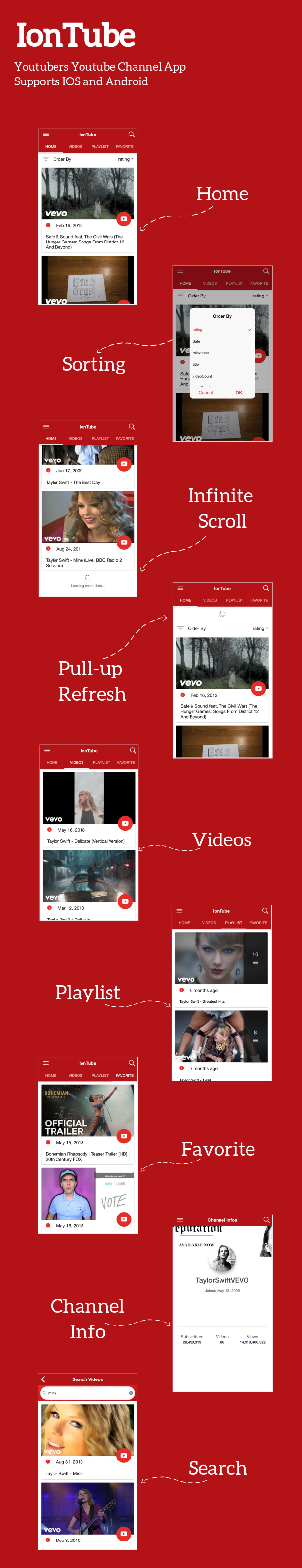 IonTube - Youtubers Youtube Channel Ionic 3 App - 2