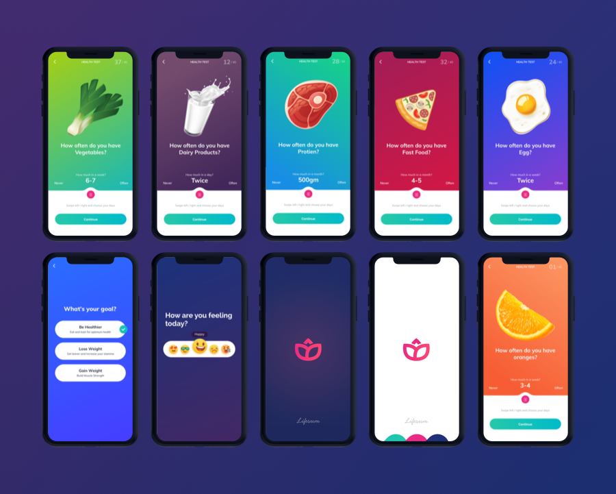 Lifesum Health and Fitness Mobile App - UI kit