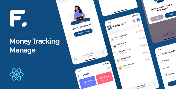 Finany - Cashflow Manage Tracking React native Finance &amp; Banking Mobile App template