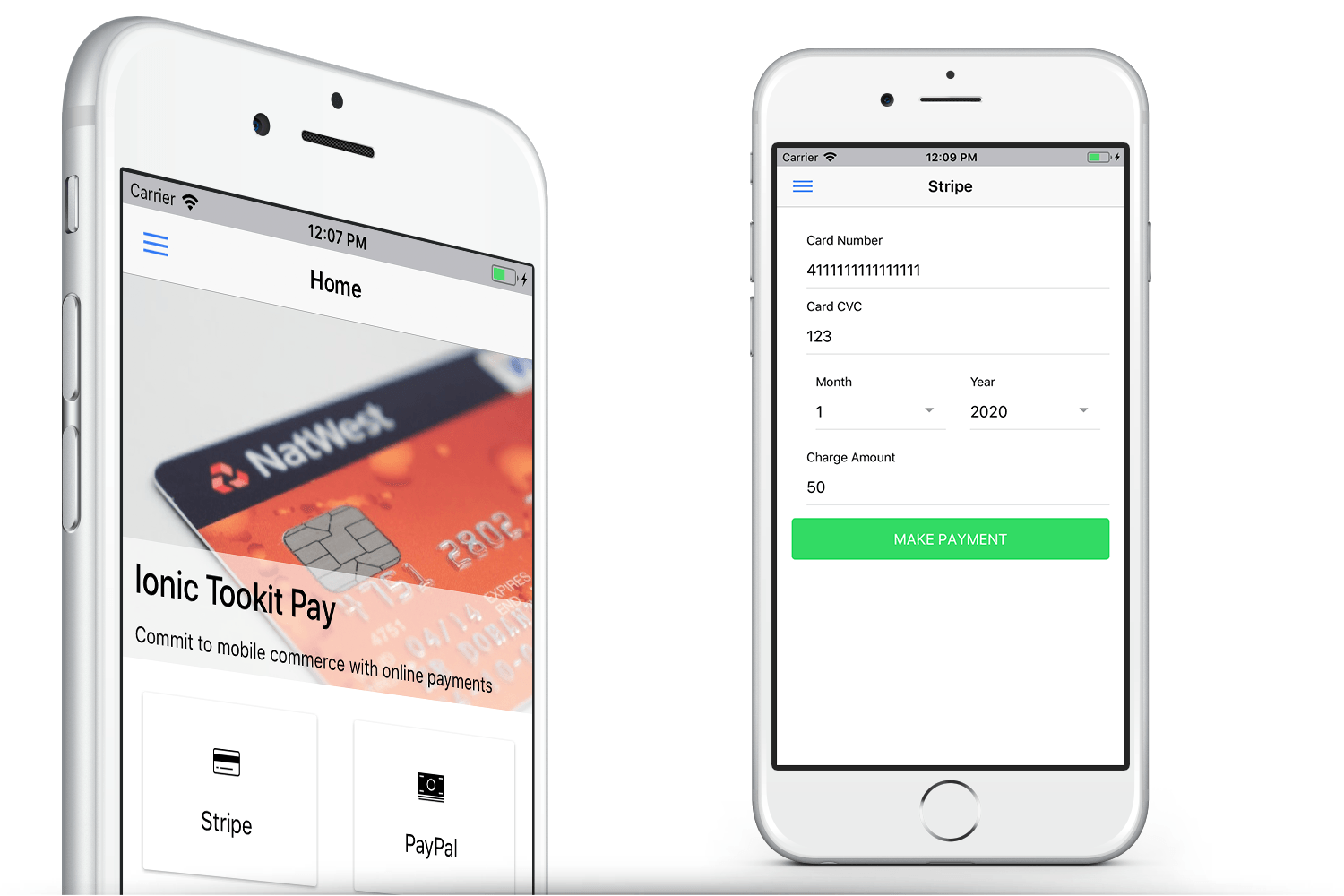 Ionic 3 Toolkit Pay Personal Edition - Get Paid with Stripe, Paypal & Credit Cards - 4