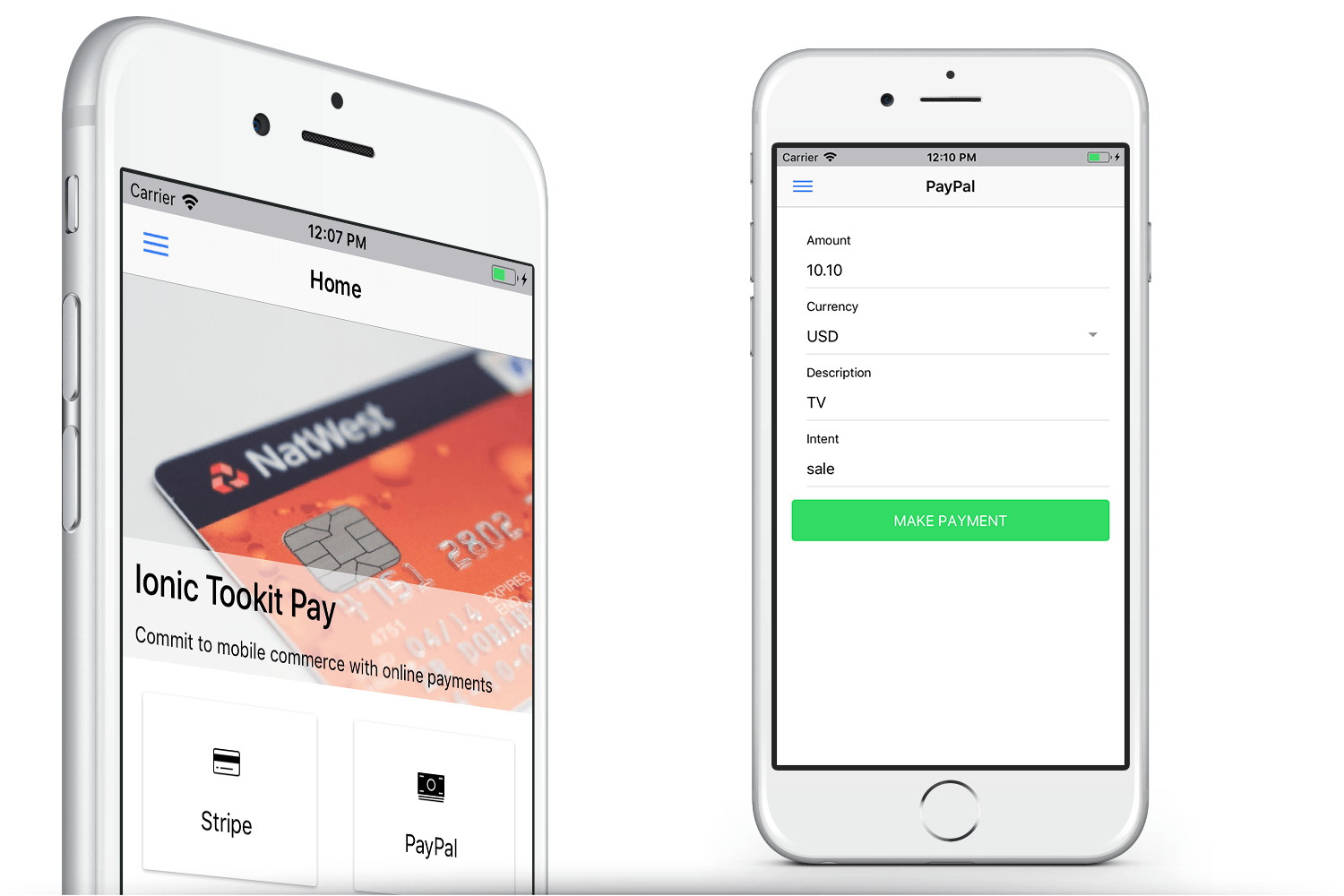 Ionic 3 Toolkit Pay Personal Edition - Get Paid with Stripe, Paypal & Credit Cards - 5