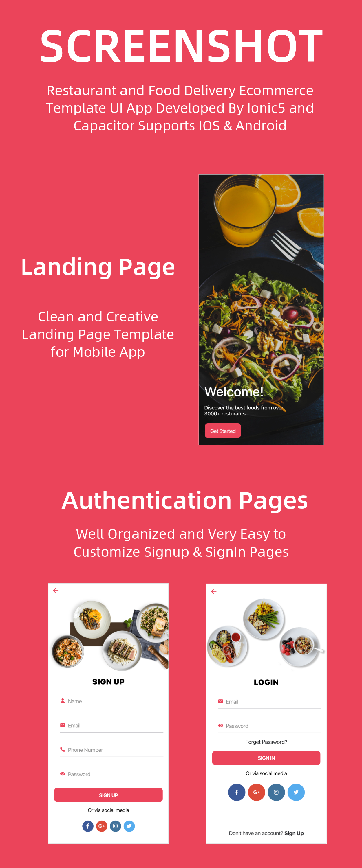 Restaurant and Food Delivery Ecommerce App (Ionic5 & Capacitor) Template UI - 4