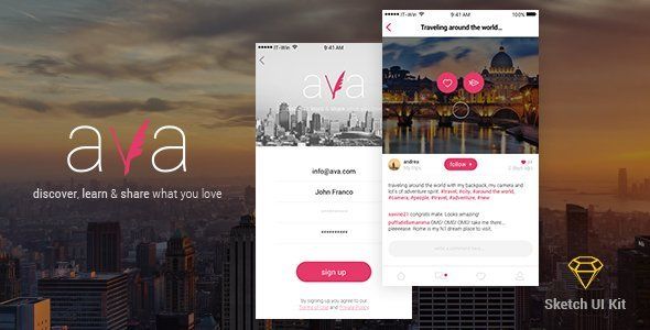 Ava - Social UI App  Chat &amp; Messaging Design Uikit