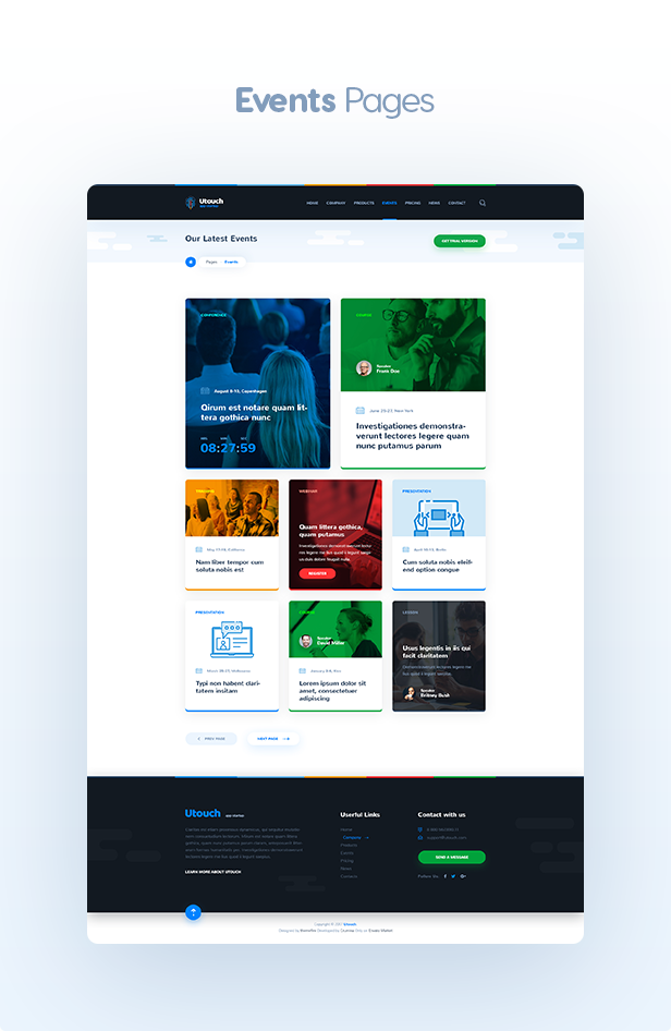 Utouch - App Startup Website PSD Template - 8