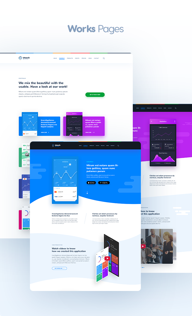 Utouch - App Startup Website PSD Template - 7